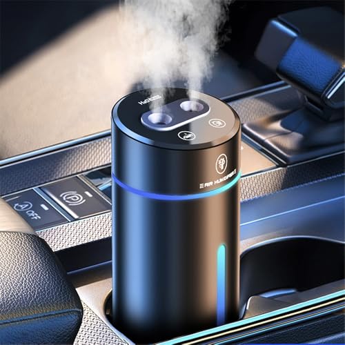 380ML Auto-Luftbefeuchter mit 7-LED-Farbwechsel, Auto-Öldiffusor mit automatischem An-/Ausschalten, Auto-Lufterfrischer, Aromatherapie-Diffusor für Auto, Zuhause