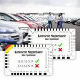 Sachverständigen-Zubehör® Magnetkarten [2 Set] für Gebrauchtwagen Profis [Rissmonitor + Auto Spachtelmasse Prüfer] 83 x 53 mm | Lackprüfer für Auto | Haftkraft 115 g/cm² Magnetkarte Spaltmaß