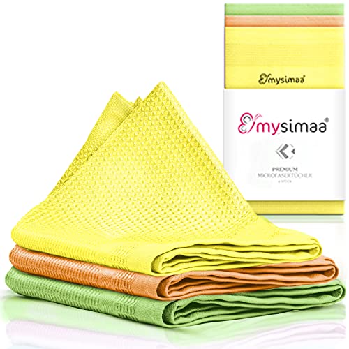 mysimaa Mikrofasertücher 40x40 – Fenstertuch Streifenfrei, Microfasertuch Autopflege, Putzlappen Küche - Reinigungstücher und Putztücher ohne Putzmittel, Auto, Staubtücher