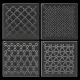 BENECREAT 4 Stück Acryl-Sashiko-Schablone, 12x12 cm Kreuz-Acryl-Stickwerkzeug, Zeichnungslinien-Vorlage Zum Handquilten Und Sticken, 2.5 mm Dick