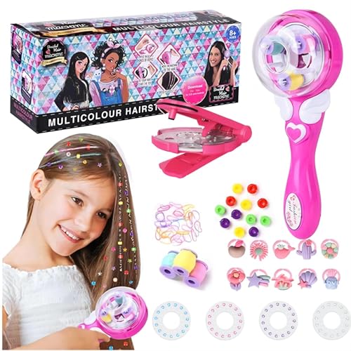 2-in-1 geflochtenes Haar Styling Set mit Bohrgerät, Flash Diamant DIY Mädchen Make-up Haarschneider & Zubehör Haarscherer