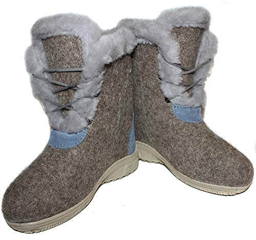 Original Russische Filzstiefel Walenki Courchevel (Grau, Numeric_38)