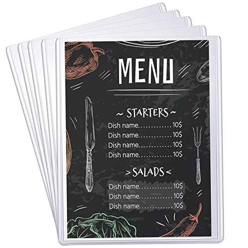 15 Stück A4 Menükartenhalter Speisekartenmappe Speisekarten Hülle Zweiseitig Transparente Restaurant Menühülle Einzelseite für Restaurants Café 31 x 22 cm