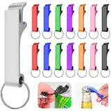 Sinofort 24 Stück Flaschenöffner Schlüsselanhänger Aluminium Bieröffner Silbrig Schlüsselanhänger Flaschenöffner Mini Bottle Opener für Bar Party Camping und Familie