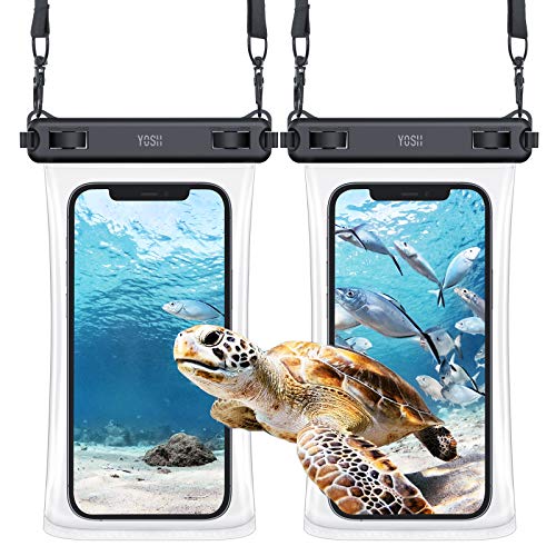 YOSH TPU wasserdichte Handyhülle [Crossbody Design] [2 Stück], 7,5 Zoll IPX8 Unterwasser Handyhülle, wasserdichte Tasche Schwimmen für iPhone 16 15 Plus 14 13 12 Pro Max Samsung S24 S23 S22 Ultra
