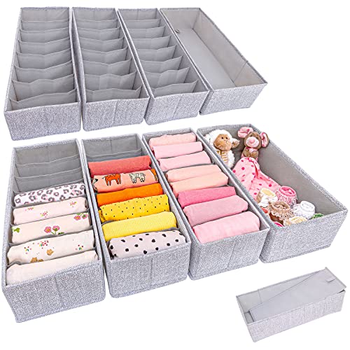 SIMPLE JOY® HEMNES DOUBLE Organizer für ikea HEMNES Doppelkommode; DAS ORIGINAL; passgenau; Stabiler Boden; Schubladen Ordnungssystem für Wickelbedarf, Babykleidung, Socken; 8er Set