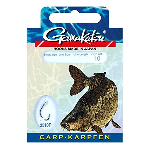 Gamakatsu Karpfenhaken 8, Schwarz, 10 Stück
