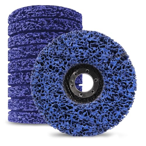 LSTOPGO 10 Stück CSD Scheibe, Ø 125 mm,Bohrungsdurchmesser 22mm,Reinigungsscheibe Set für Winkelschleifer,für Rostentfernung Schweißnähte entfernen Sie Farbe,Rost und Oxidation (blau, 10 Stück)