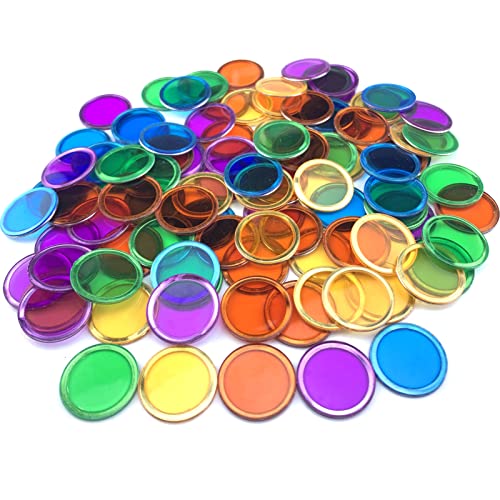 Dacefloy Magnetisches Bingo-Set – 100 Stück, mehrfarbige Metallring-Chips, Kunststoff-Poker-Spielsteine, Marker, Mathematikzählung, Wissenschaftsforschung, STEM-Kit, Familienspielabende