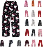 Pyjama Hose Schlafanzug Damen/kinder Pyjamas Hosen Lang Flanell Pyjama Hose Damen Schlafhose Anime Cartoon Kawaii Kuschelig Weich Couple Warme Flauschig Casual Home Lounge Schlafhose Herbst Winter