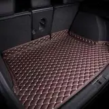 Auto Leder Kofferraummatten für Maserati Grecale 2022-2024, Kratzfest Kofferraumwanne Schutzmatte Kofferraum Schutzmatte Interieur Zubehör,F/Coffee