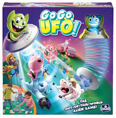 Goliath Go Go UFO, Gesellschaftsspiele ab 6 Jahren, Familienspiel für 2 bis 6 Personen, Interaktives Geschicklichkeitsspiel mit Bewegung und Spaß, DASS die Feinmotorik Fördert