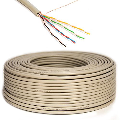 Premium X 50m Telefonkabel 4x2x0,6mm J-Y(ST) Y Telefonleitung 8-Adern rund Fernmeldekabel Installationsleitung Verlegekabel (0,35EUR/M)