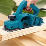 Qussse 800W Elektrischer Holzhobel, Tragbar Holzhobel Elektrischer Handhobel Hobelmaschine mit Führung für Holzarbeiter zum Schleifen und Schneiden von Holz