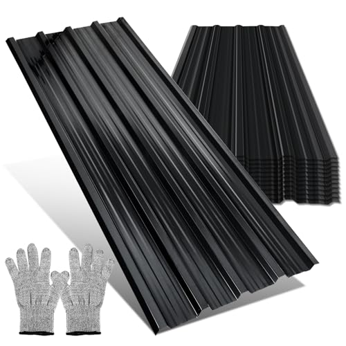 Ansobea Profilblech 24x Trapezblech Dachplatten Wellblechplatten für Dach 129x46cm = 14m² Metall Dachblech Blech für Carport Gerätehaus, Anthrazit
