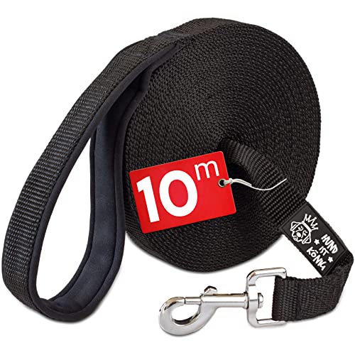 HUND IST KÖNIG® Schleppleine 10m für Hunde - Hundeleine 10m mit Griffpolster - Robuste Hunde Schleppleine, wasserabweisend & schmutzunempfindlich - für erfolgreiches Hundetraining inkl. eBook