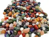 Edelstein Set im Beutel - Bunte Tommelsteinmischung verschiedene Größen - Natürliche Edelsteine zur Dekoration zu Hause, als Geschenkidee für Kinder, Heilstein oder Vieles mehr (M)