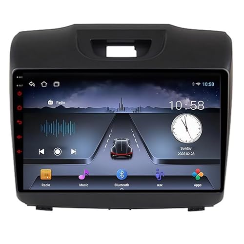 ZUBIX Android Doppel-DIN-Autoradio für Isuzu D-max 2015-2018, 9-Zoll-Touchscreen, Lenkradsteuerung, Spiegelverbindung mit Bluetooth und Navigation,8 Core 4G+WiFi 2G+32G
