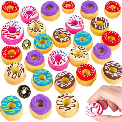 30 Pcs Rubber Eraser, Süße Radiergummis, Donut Eraser, Bleistiftgummi und Radiergummi -Sets zum Lernen zum Lernen von Süßigkeitenfürsten Geschenkgeschenke für Kunstartikel