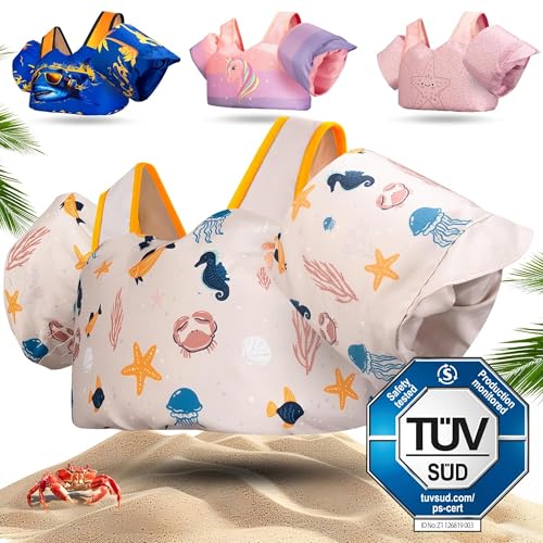 KIDVERSE Schwimmweste Kinder 3-6 Jahre - Geprüfte Qualität - Schwimmweste mit Schwimmflügel für Kinder - Schwimmhilfe für Jungen & Mädchen bis 30kg - Auftriebsweste Kinder - Schwimmtraining