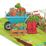 MOKIO® Pop-Up Karte – Garten – 3D Grußkarte zum Geburtstag, als Gutschein für Gartenarbeit oder fürs Gartencenter, Geburtstagskarte für Gärtner
