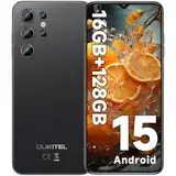 OUKITEL C1 Android 15 Smartphone Ohne Vertrag, 16GB+128GB /1TB Handy Günstig, 6.52" HD+ Handy Ohne Vertrag,5150mAh Simlockfreie Handys, 13MP+5MP, Dual 4G SIM 3 Steckplatz/Fingerabdruck/OTG/3.5mm Jack