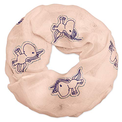 Soul-Cats Kinder-Loopschal Einhorn Baumwolle Viskose Rosa Glitzer