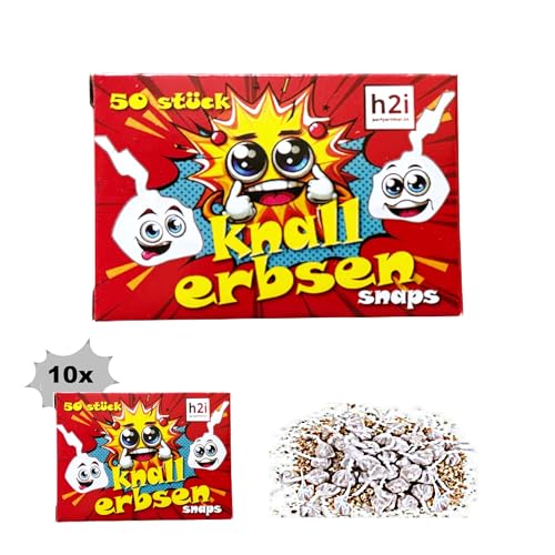 h2i Knallerbsen | 500 St. | Knallteufel Trickknaller Pop Snaper | der perfekte Scherzartikel für Silvester Halloween Geburtstag & Partys – Spaß garantiert |a| Jugendfeuerwerk & Kinderfeuerwerk Kat F1