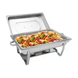 Chafing Dish Set 9L Rechteckig mit Brennpastenhalter, Edelstahl Warmhaltebehälter Speisewärmer Wärmebehälter für Buffet Catering Party Silber