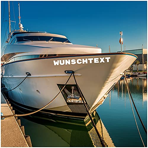 Wunschname als Bootsaufkleber Namensaufkleber für Boot Schiff Yacht Motorboot Ruderboot Sportboot Jetski Bootsnamen Folie selbstklebend Beschriftung