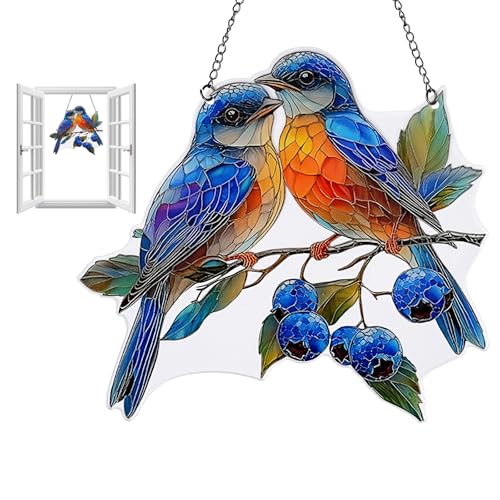 Fensterdeko Hängende Vogel Buntglas Deko - Frühlingsdeko Fensterdeko Hängend Modern, Suncatcher Fensterdekoration, Vogel Anhänger Aus Acryl Zum Aufhängen Homes Studios and Restaurant