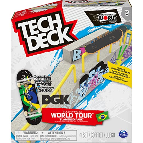 Tech Deck 6055721, Build-A-Park World Tour, Ramp Set with Signature Fingerboard (Styles Vary) for Ages 6 and TED ACS BldaPkRp WrdTr Mexico M03 GML, Sortiert