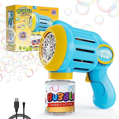 Panacare Kinder Seifenblasenpistole, Seifenblasenmaschine Kinder 10000 Blasen/Min mit Seifenblasenlösung und Akku, Seifenblasenspielzeug Outdoor Geschenk für Kinder/Geburtstag/Party, Bubble Gun