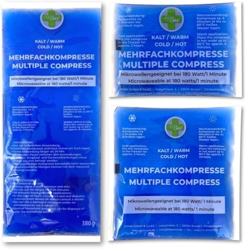 LisaCare Gel Kühlpads - 3 Größen Kühlkissen Gel - Kühlpads Gel Set - Kalt warm Kompresse Kinder & Erwachsene - Akute Behandlung von Schmerzen und Fieber - Mikrowellen geeignet (Set)