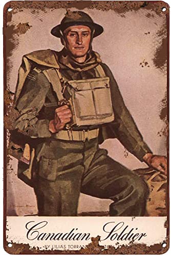 DAIERCY Vintage-Blechschild, kanadischer Soldat, Retro-Wanddekoration für Zuhause, Cafés, Büro, Geschäft, Kneipen, Clubs, Geschenk, 20 x 30 cm, Blechschild