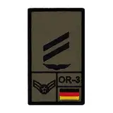 Café Viereck ® Obergefreiter Luftwaffe Bundeswehr Rank Patch mit Dienstgrad - Gestickt mit Klett – 9,8 cm x 5,6 cm (Oliv)