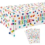 Tischdecke Kindergeburtstag, Tischdecke Geburtstag Party Tischdecke Geburtstagstischdecke Plastik Happy Birthday Tischdecke für Kinder Jungen Mädchen 137 X 274cm