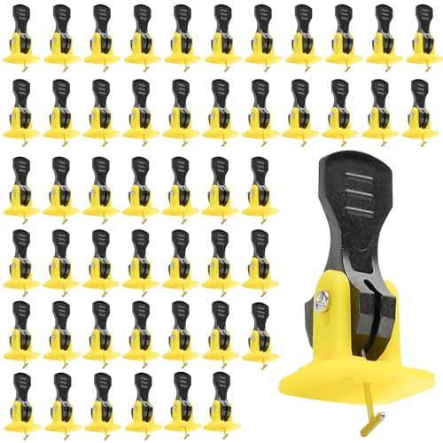50 Stück Fliesen Nivelliersystem, Fliesen Keile, Fliesenverlegehilfe Set, Nivelierset Fliesen mit Fliesenkreuze 2mm Fliesenkreuze, Fliesen Werkzeug für Wand und Boden Fliesen Wiederverwendbar