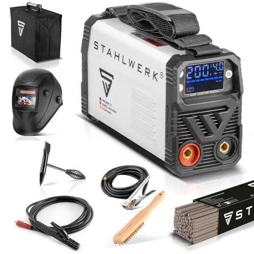STAHLWERK Schweißgerät ARC 200 MD Digital - DC Vollausstattung MMA | E-Hand | Lift-TIG Inverter mit 200 Ampere, Digital-Display, IGBT Technologie und Single-Board