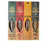 Boemy Ökologische Räucherstäbchen, sortiert, 4 natürliche Kräuter-Räucherstäbchen, verschiedene Duftrichtungen: Myrrhe, NagChampa, weißer Salbei, Zimt, Lavendel, Palo Santo, Vanille, Drachenblut