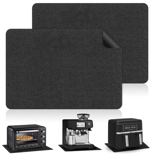 2Pcs HitzebestäNdige Unterlage für HeißLuftfritteuse, 44 x 30 cm Feuerfeste Unterlage Kaffeemaschine Küche Arbeitsplatte Hitzeschutzmatte für Ninja Kaffeemaschine, Airfryer Ninja Af300eu Af400eu