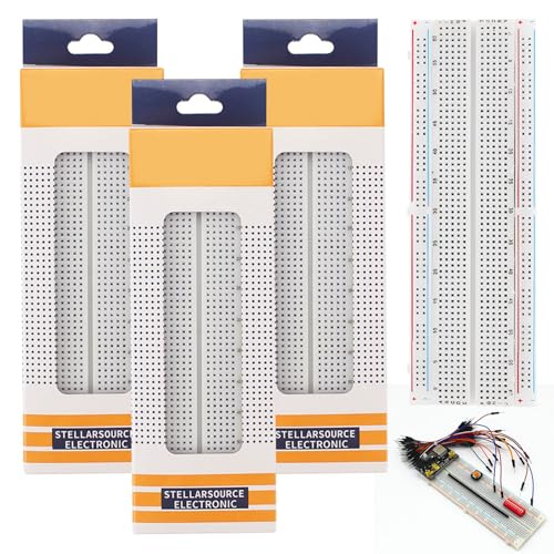 Breadboard, Lötfreies Steckbrett, Steckplatine, 4 Stück 830 Punkte Solderless Breadboard, Geeignet für Experimentelle Tests,
