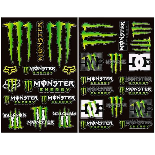 Motorrad Aufkleber Set 2er Set Monster Kralle Sticker Aufkleber,Motorrad Helm Aufkleber,Motocross Aufkleber,Motocross-Aufkleber für Autos, Motorräder, Roller, Helme, etc. Cool und hohe Qualität