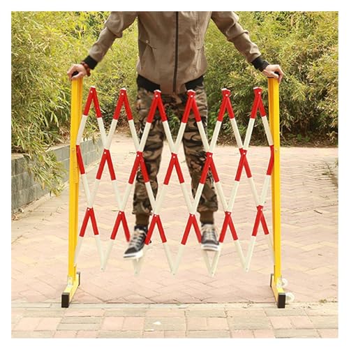 Robuster, industrieller erweiterbarer Barrikade, flexibler faltbarer Sicherheitszaun für den Außenbereich, Straßen- und Garagenbau, tragbares, mobiles Verkehrssperrtor, rot + weiß, 100 x 100 cm