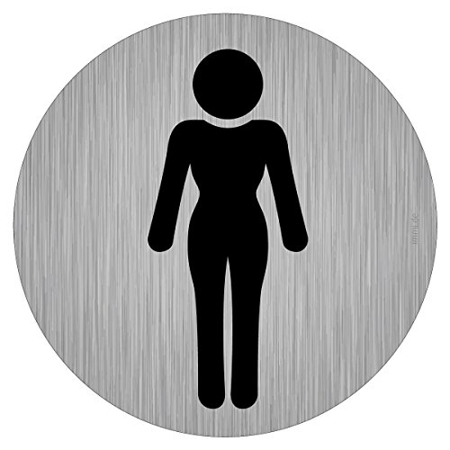 immi WC-Beschilderung, Damen, Frau, Frauentoilette Aufkleber, 95mmØ