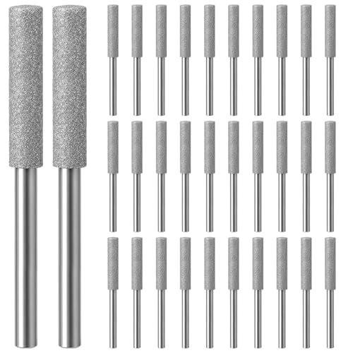 Diamant Kettensäge Schärfgerät 30 Stück Kettensäge Schärfgerät Hohe Härte Kettensägenschärfer Schleifkopfdurchmesser 3,8mm Länge 4,8 cm