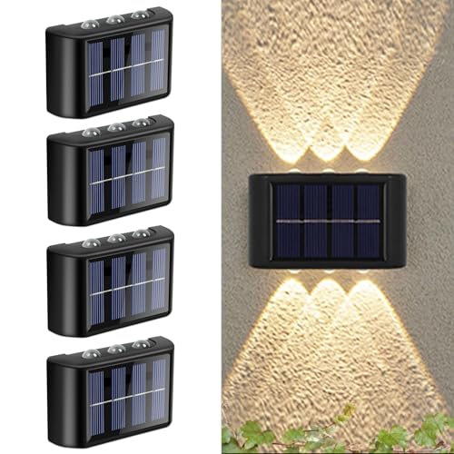 flintronic Solarlampen für Außen, Einstellbar Solarlampen, Up and Down Leuchten Solarleuchte, IP65 Solar wasserdichte Wandleuchte, Kabellose Wand Beleuchtung für Garage Garten Aussen