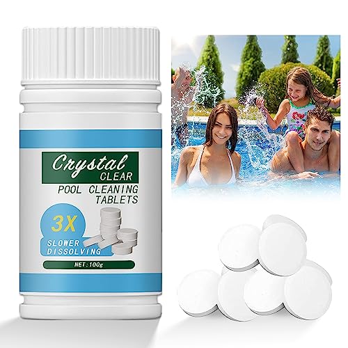 Pool Cleaning Tablet, Pool Reinigungstabletten 100pcs, Reinigungstabletten für Pool, Pool Cleaning Tablets, Sprudeltabletten zur für sauberes und hygienisches Poolwasser (100pcs)