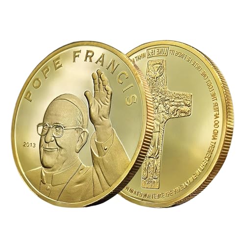 Gegossener Vergoldeter Münz-Souvenir - Erinnerungsabzeichen An Papst Franziskus, Dekoratives Objekt Für Das Zuhause, Haushaltsdekoration