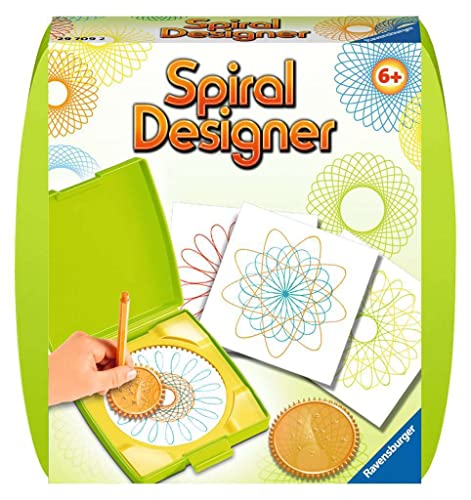 Ravensburger Spiral-Designer Mini 29709, Zeichnen Lernen für Kinder ab 6 Jahren, Kreatives Zeichen-Set mit Mandala-Schablone für farbenfrohe Spiralbilder und Mandalas